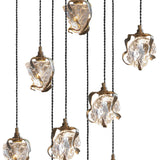 Maretti Lighting Glass Jewel Square 9-Light Hanging Lamp – Bronze QF