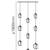Maretti Lighting Glass Jewel Square 9-Light Hanging Lamp – Bronze QF