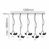 Maretti Lighting Hortense – 15 Light Rectangular Hanging Lamp – Bronze