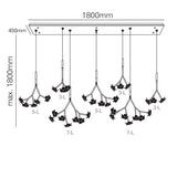 Maretti Lighting Hortense – 33 Light Rectangular Hanging Lamp – Bronze