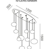 Maretti Lighting Paradiso Oval Ceiling Light – 10 Light – Opal Glass