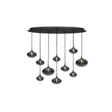 Maretti Lighting Paradiso Oval Ceiling Light – 10 Light – Smoked Glass