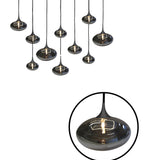 Maretti Lighting Paradiso Oval Ceiling Light – 10 Light – Smoked Glass
