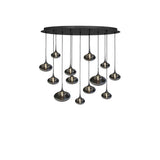 Maretti Lighting Paradiso Oval Ceiling Light – 13 Light – Smoked Glass