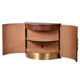 Mason Dome Cabinet – Tan Leather
