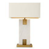 RV Astley Nahanni Table Lamp – White and Antique Brass – Excess Stock