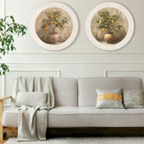 Mediterranean Lemon Tree – Oxford Strong White Round Frame