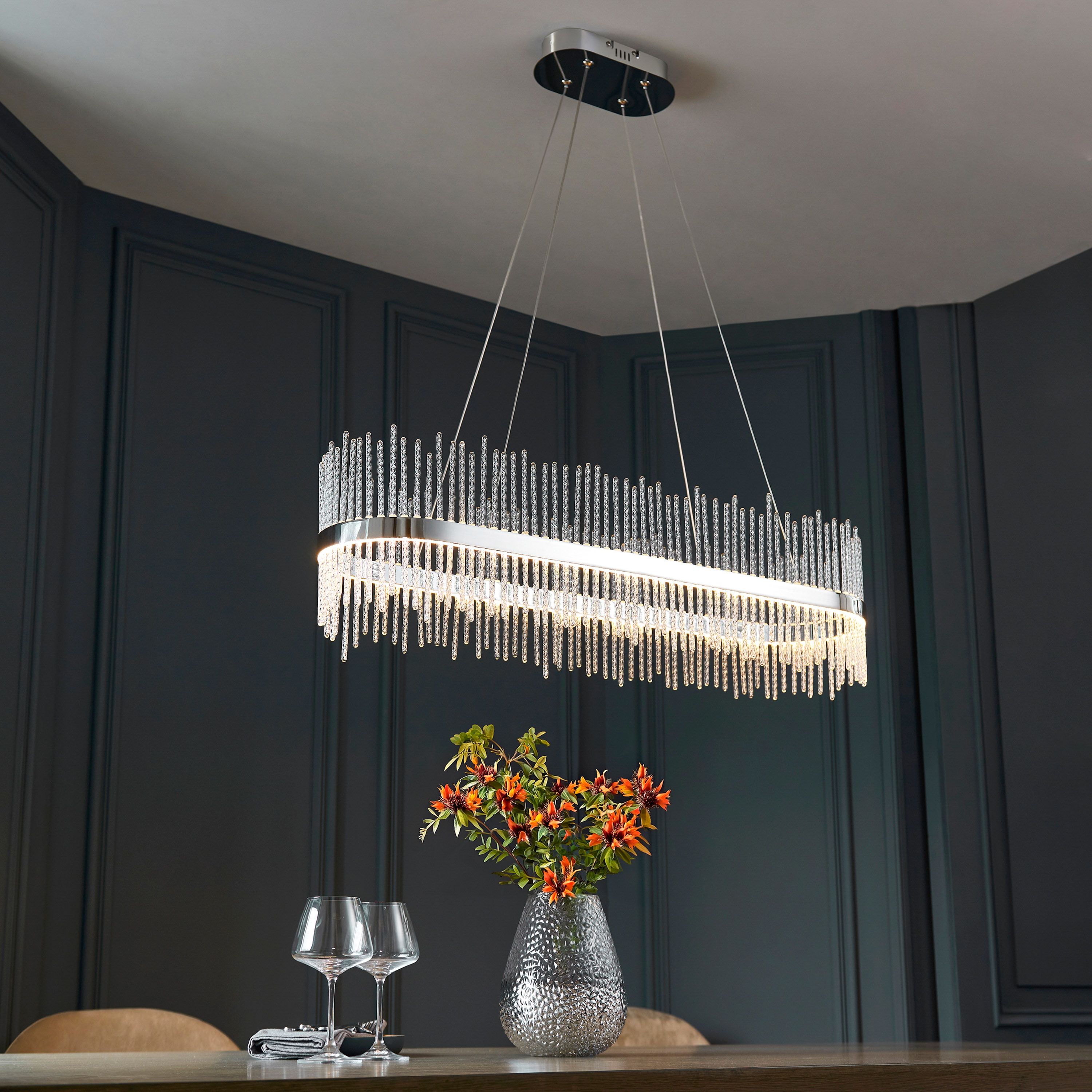 Meridian Linear Pendant Light – Chrome
