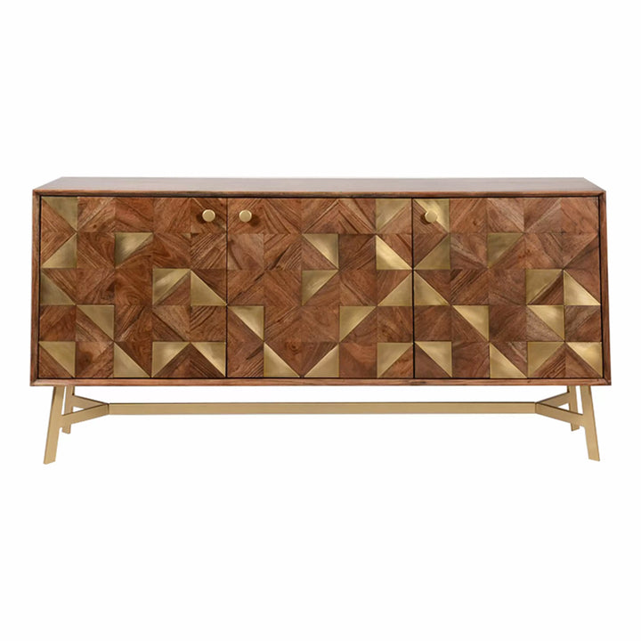 Monaco Brass Marquetry Sideboard