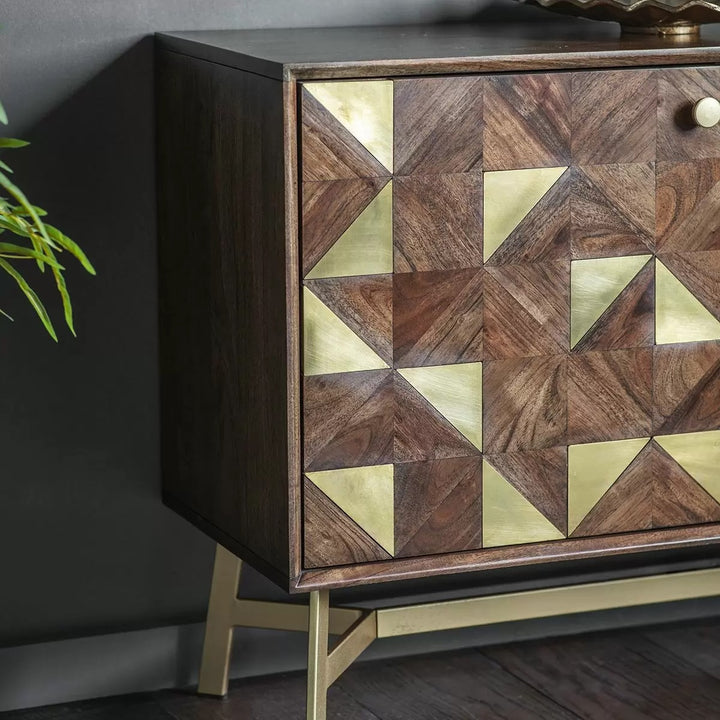 Monaco Brass Marquetry Sideboard