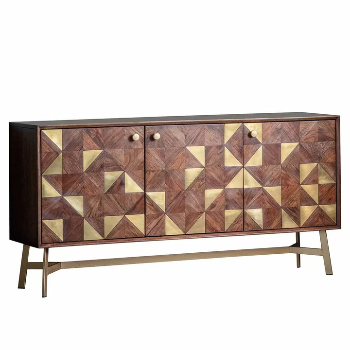 Monaco Brass Marquetry Sideboard