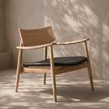 Tommy Franks Mono Solid Oak & Black Lounge Chair