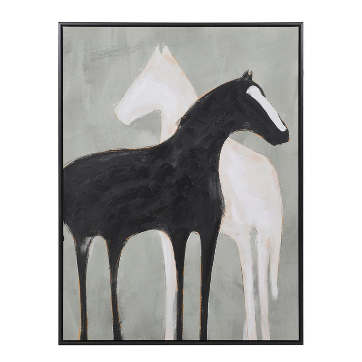 Monochrome Stallion Framed Canvas