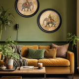 Mughal Emperor on Elephant RF - Oxford Round Frame