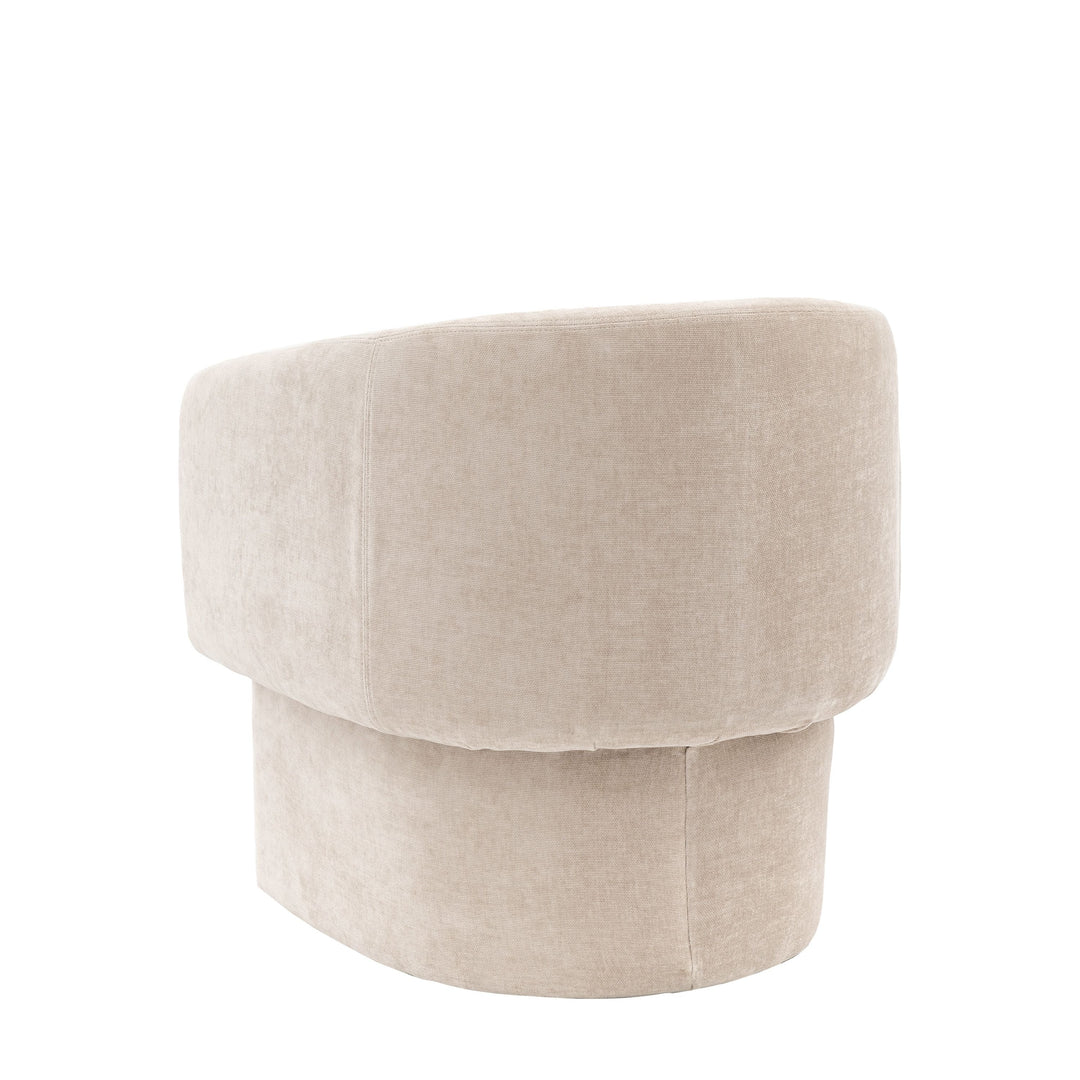 Myron Armchair with Stool – Cream