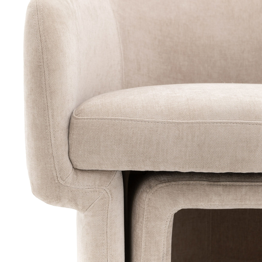 Myron Armchair with Stool – Cream