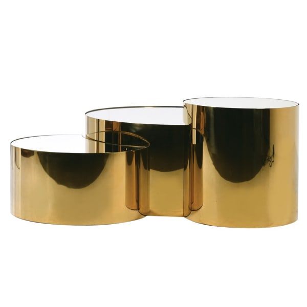 Limora Nesting Tables with Gold Mirror - Excess Stock