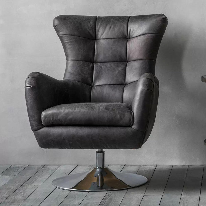 Orbit Swivel Chair – Antique Ebony