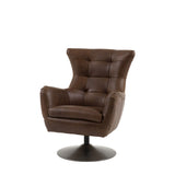 Orbit Swivel Chair –  Brown Leather