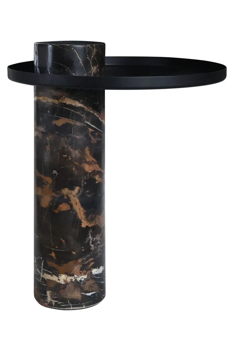 Osmond Side Table – Black & White Marble