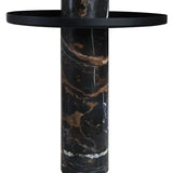 Osmond Side Table – Black & White Marble