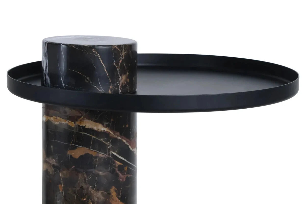 Osmond Side Table – Black & White Marble