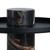 Osmond Side Table – Black & White Marble