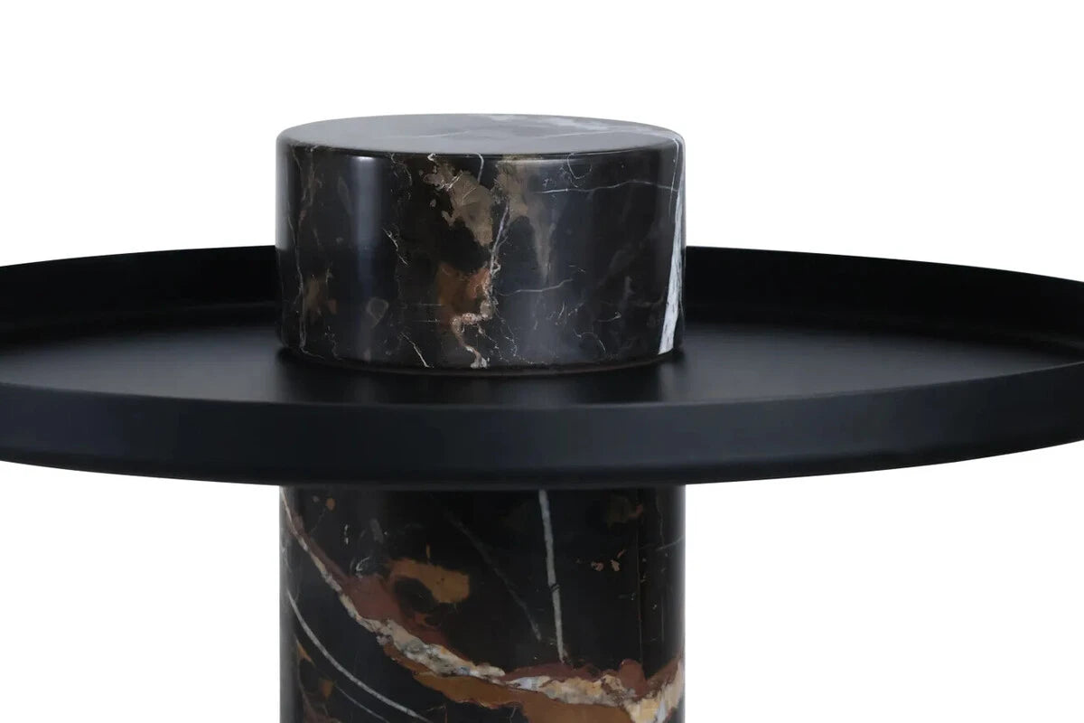 Osmond Side Table – Black & White Marble
