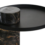Osmond Side Table – Black & White Marble