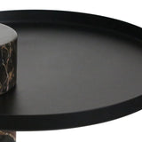 Osmond Side Table – Black & White Marble