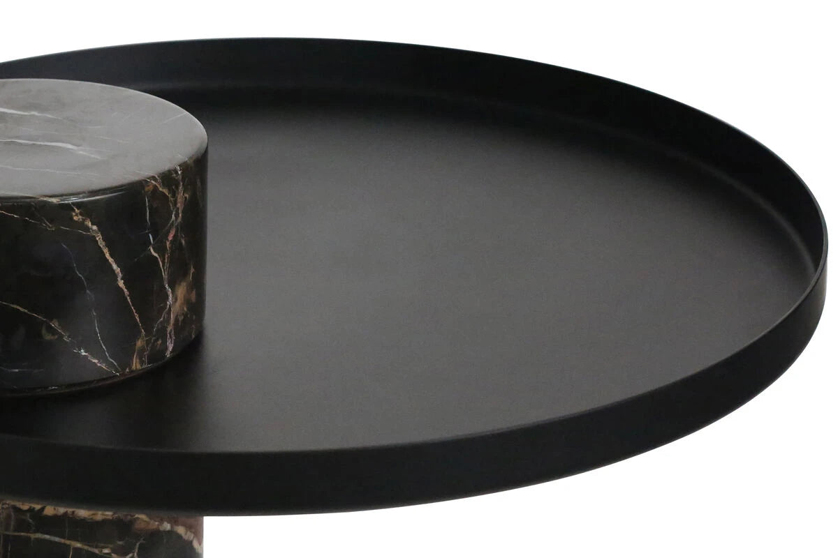 Osmond Side Table – Black & White Marble