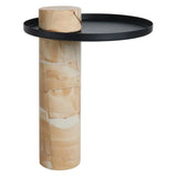 Osmond Side Table – Teak Wood Effect Marble
