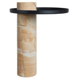 Osmond Side Table – Teak Wood Effect Marble