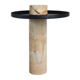 Osmond Side Table – Teak Wood Effect Marble