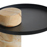 Osmond Side Table – Teak Wood Effect Marble