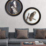 Owls by John James Audubon – Oxford Round Framed Print