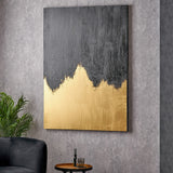 Pacific Lifestyle Black and Gold Abstract Canvas