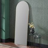 Pacific Lifestyle Brushed Gold Arched Floor Mirror