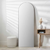 Pacific Lifestyle Brushed Silver Arched Floor Mirror