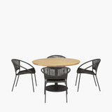 Pacific Lifestyle Dakota 4 Seater Outdoor Dining Set – Black