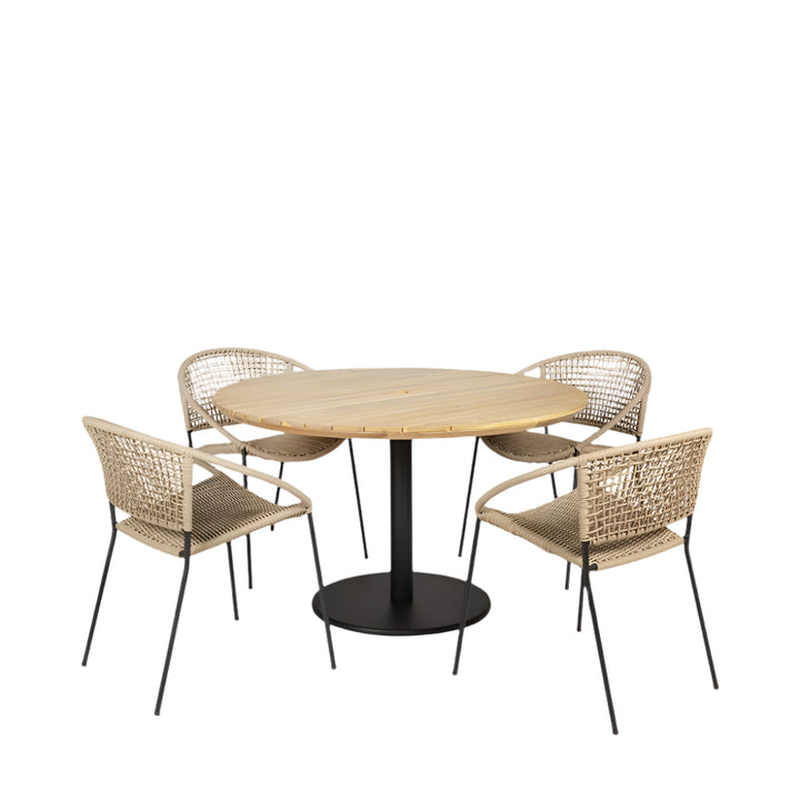 Pacific Lifestyle Dakota 4 Seater Outdoor Dining Set – Natural Wheat