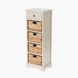 Pacific Lifestyle Devonshire 1 Drawer 4 Basket Tall Unit – Putty