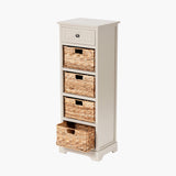 Pacific Lifestyle Devonshire 1 Drawer 4 Basket Tall Unit – Putty