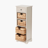 Pacific Lifestyle Devonshire 1 Drawer 4 Basket Tall Unit – Putty