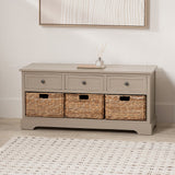 Pacific Lifestyle Devonshire 3 Drawer 3 Basket Unit - Putty