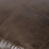 Pacific Lifestyle Matteo Square Pouffe – Peppercorn Leather