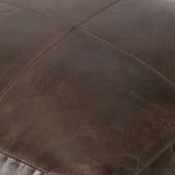Pacific Lifestyle Matteo Square Pouffe – Peppercorn Leather