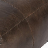 Pacific Lifestyle Matteo Square Pouffe – Peppercorn Leather