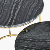 Pacific Lifestyle Milly Side Tables (Set of 2) - Black Marble and Gold
