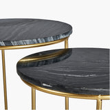Pacific Lifestyle Milly Side Tables (Set of 2) - Black Marble and Gold